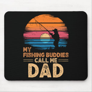 Meine Angelkumpels nennen mich Papa Retro Vintage Mousepad