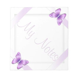 Meine Anmerkungen Girly Lavender Butterfly Notizblock