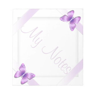 Meine Anmerkungen Girly Lavender Butterfly Notizblock