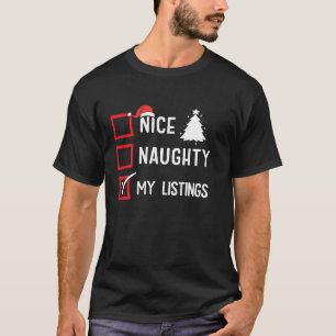 Meine Anzeigen Nice Naughty Weihnachten Lister Mäd T-Shirt