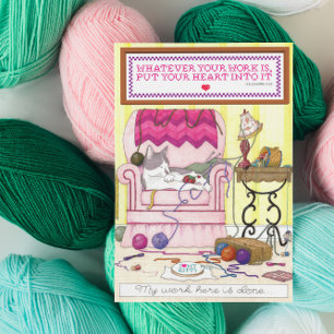 Meine Arbeit hier wird danken Ihnen zu kardieren Dankeskarte