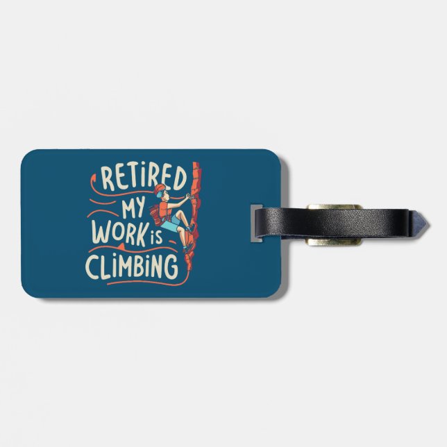 Meine Arbeit ist das Klettern von glühenden Linien Gepäckanhänger (Rückseite horizontal)