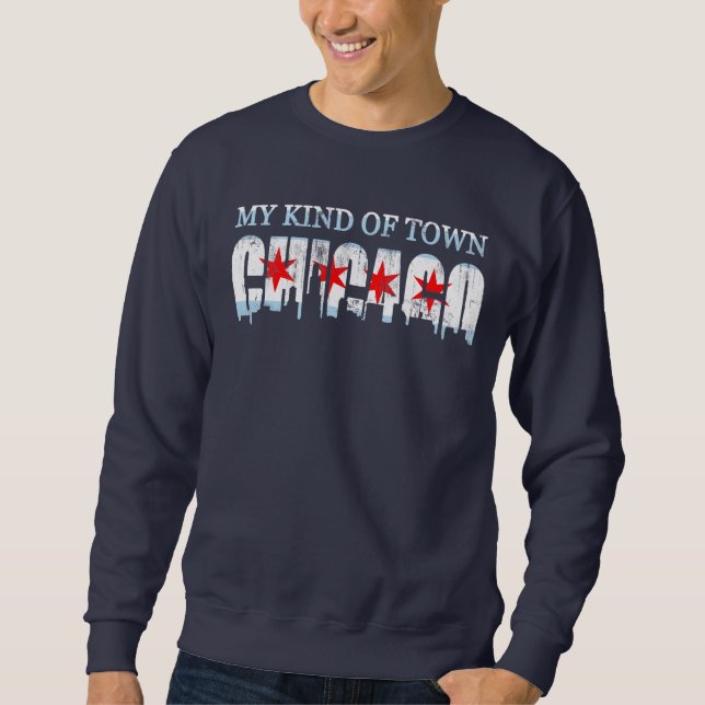 Meine Art der Stadtchicago-Flaggen-Skyline Sweatshirt (Vorderseite)