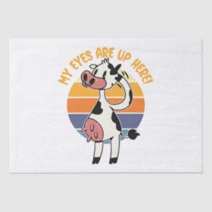 Meine Augen sind hier oben! - Funny Cow Udders Gra Seidenpapier