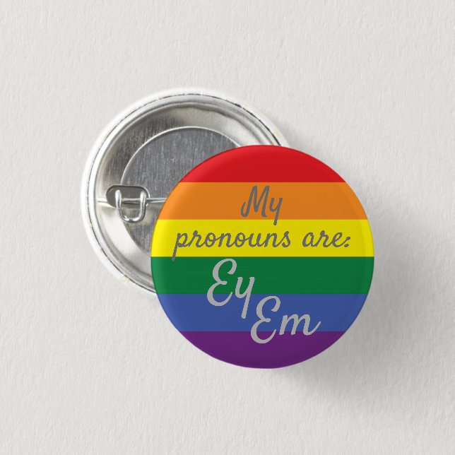Meine Aussprache lautet: Ey Em - Rainbow Flag Button (Vorne & Hinten)