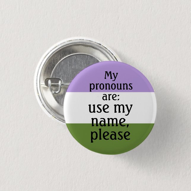 Meine Aussprache lautet: meinen Namen - Genderquee Button (Vorne & Hinten)