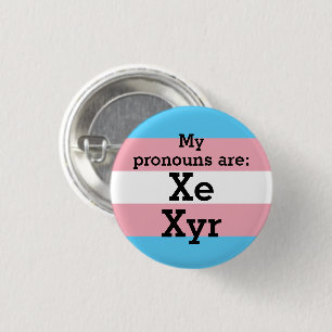 Meine Aussprache lautet: Xe Xyr - Trans-Flagge Button
