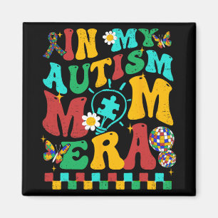 Meine Autismus-Mama Era Groovy Puzzle Piece Retro Magnet