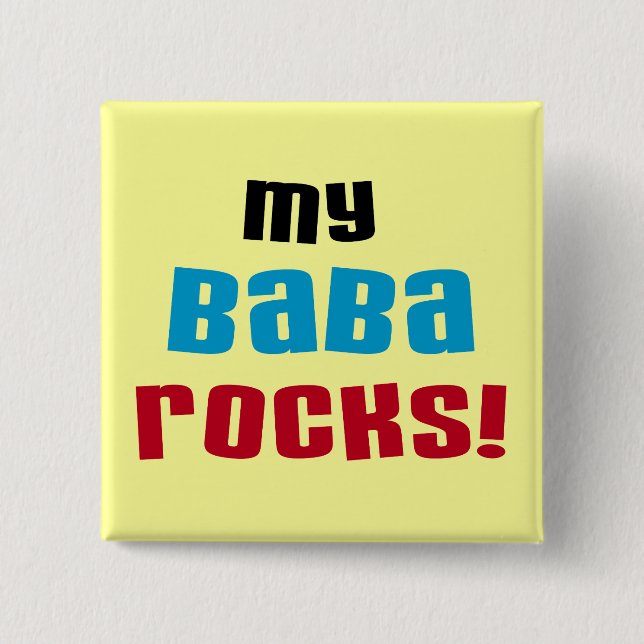 Meine Baba Rocks T - Shirt und Geschenke Button (Vorderseite)