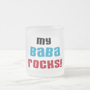 Meine Baba Rocks T - Shirt und Geschenke Mattglastasse