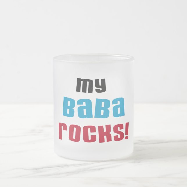 Meine Baba Rocks T - Shirt und Geschenke Mattglastasse (Mittel)