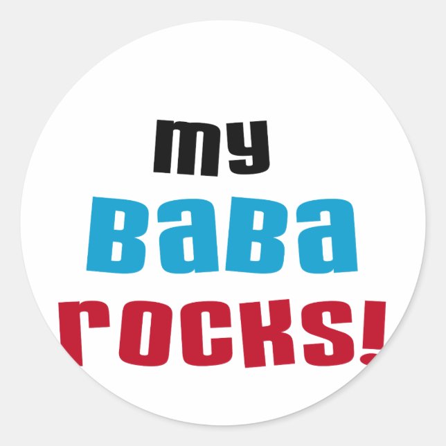 Meine Baba Rocks T - Shirt und Geschenke Runder Aufkleber (Vorderseite)