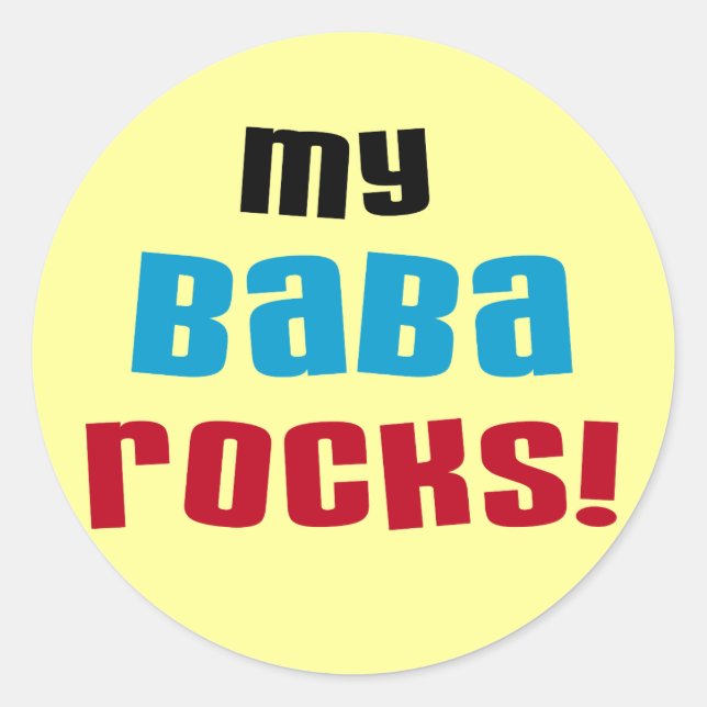 Meine Baba Rocks T - Shirt und Geschenke Runder Aufkleber (Vorderseite)