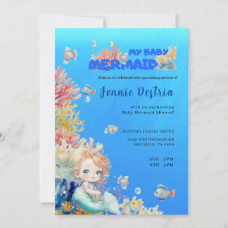 Meine Baby-Meeresjungfrau, Baby-Shower-Einladung Einladung