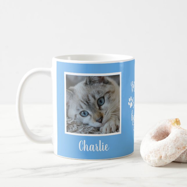 Meine Babys haben blaue Paws Foto Kaffeetasse (Mit Donut)