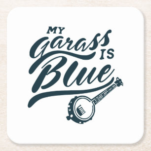 Meine Banjo-Glas ist blau Rechteckiger Pappuntersetzer