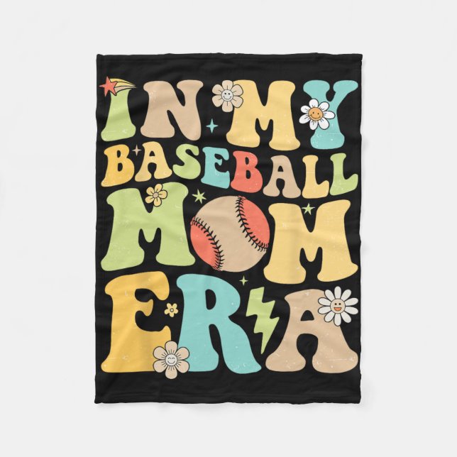 Meine Baseball-Mama Era Funny Baseball Mama Mother Fleecedecke (Vorderseite)