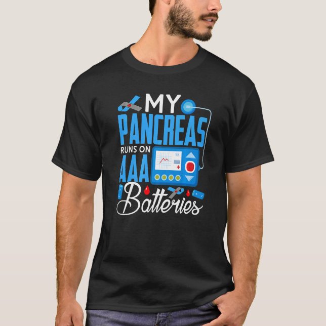 Meine Bauchspeicheldrüse läuft auf OM Batterien Ty T-Shirt (Vorderseite)