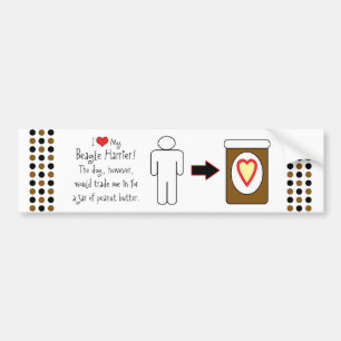 Meine Beagle-Geländeläufer-Liebe-Erdnussbutter Autoaufkleber