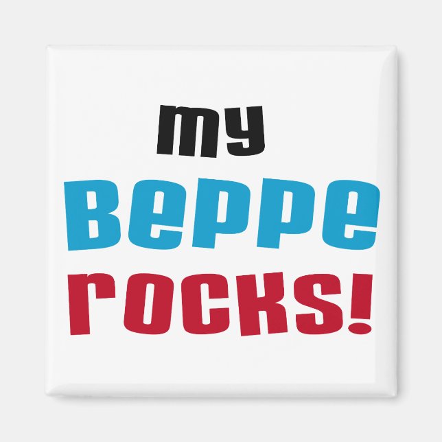 Meine Beppe Rocks T - Shirt und Geschenke Magnet (Vorne)