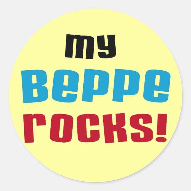 Meine Beppe Rocks T - Shirt und Geschenke Runder Aufkleber (Vorderseite)