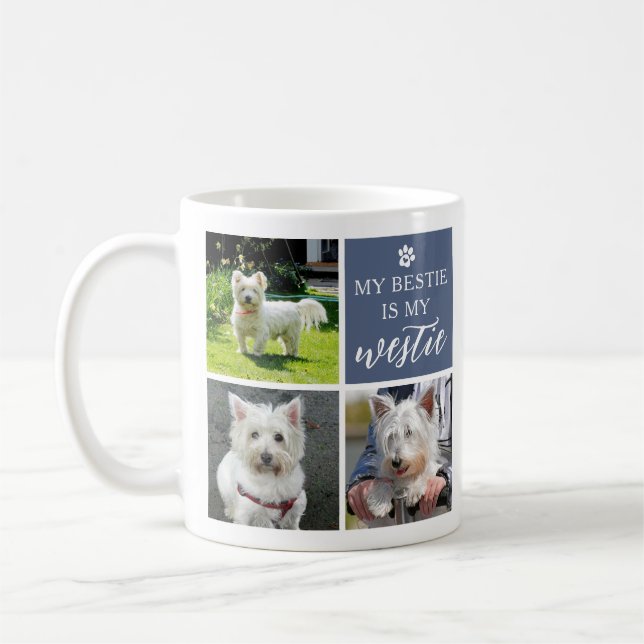 Meine Bestie ist mein Westie Dog Lover FotoCollage Kaffeetasse (Links)