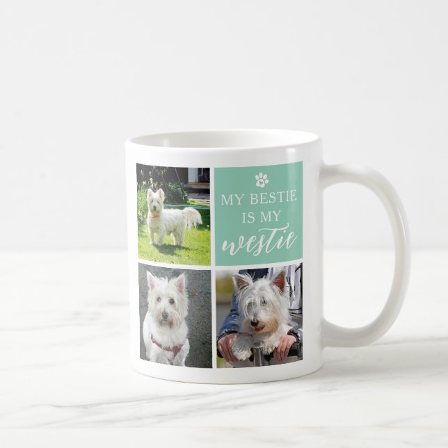 Meine Bestie ist mein Westie Dog Lover FotoCollage Kaffeetasse (Rechts)
