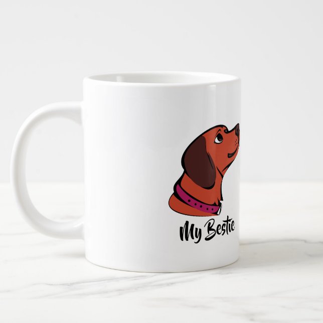 "Meine Bestie"-Kaffeebecher | Adorable Welpengesch Jumbo-Tasse (Links)