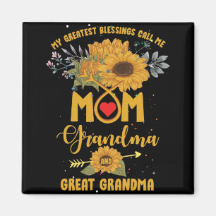 Meine Beststen Segnungen nennen Mama Oma Sonnenblu Magnet