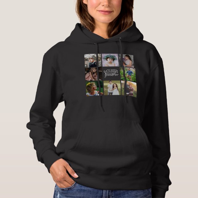 Meine Beststen Segnungen nennen mich Oma Foto Hoodie (Vorderseite)
