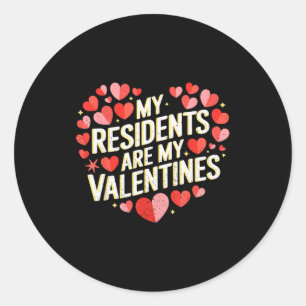 Meine Bewohner sind meine Valentinsgruß-Herzdesign Runder Aufkleber