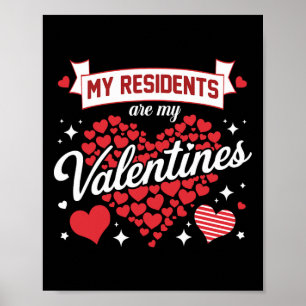 Meine Bewohner sind meine Valentinstag-Krankenschw Poster