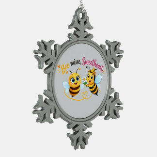 Meine Biene, Süße – Süßes romantisches Bienchen-Pa Schneeflocken Zinn-Ornament