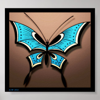 Meine blaue Butterfly Poster