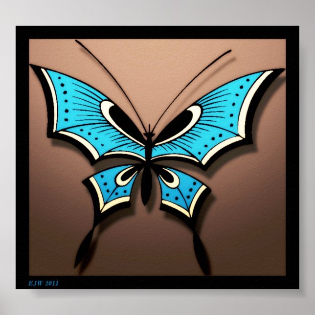 Meine blaue Butterfly Poster (Vorne)