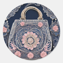 Meine blaue Purpurkünstlerin Runder Aufkleber