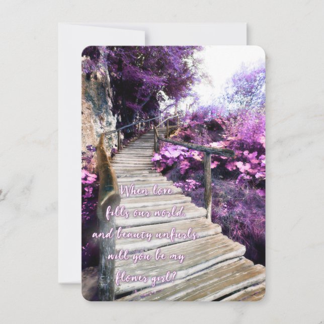 meine Blume Holzweg einladen Einladung (Vorderseite)