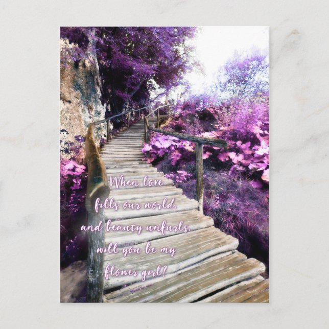 meine Blume Holzweg einladen Einladungspostkarte (Vorderseite)