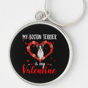 Meine Boston Terrier ist mein Valentine Schönes Ge Schlüsselanhänger
