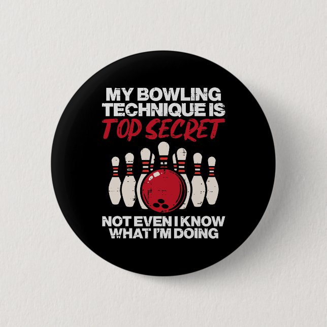 Meine Bowling-Technik Geheimnisvolle Bowlerfrauen  Button (Vorderseite)