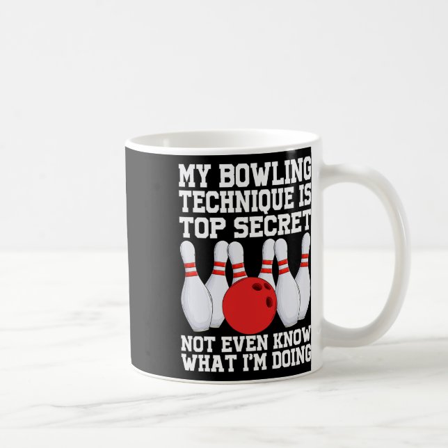 Meine Bowling-Technik ist geheim lustig Bowling Bo Kaffeetasse (Rechts)