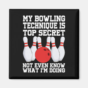 Meine Bowling-Technik ist geheim lustig Bowling Bo Magnet