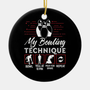 Meine Bowling-Technik Keramik Ornament