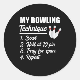 meine Bowling Technik Schüssel auf 10 Button beten Runder Aufkleber
