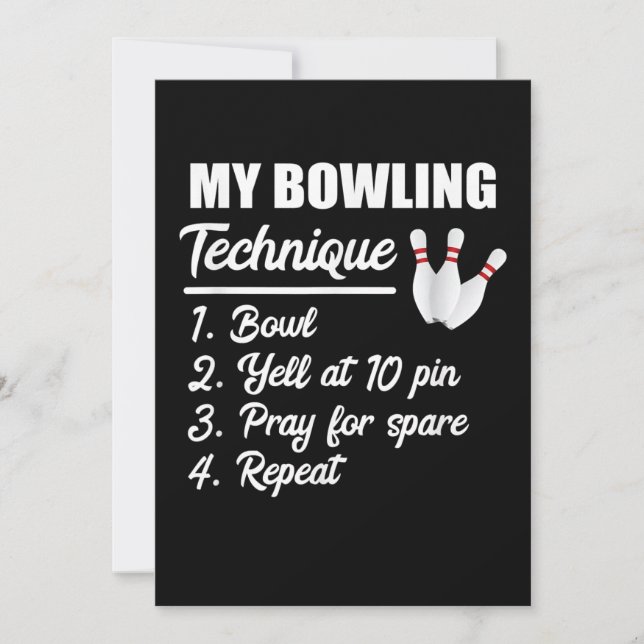 meine Bowling Technik Schüssel auf 10 Button beten Save The Date (Vorderseite)