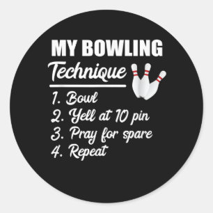 meine Bowling Technik Schüssel mit 10 Button Bete Runder Aufkleber