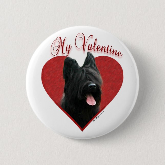 Meine Briard Valentine Button (Vorderseite)