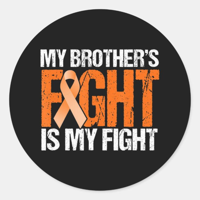 Meine Brüder kämpfen ist mein Kampf gegen Leukämie Runder Aufkleber (Vorderseite)