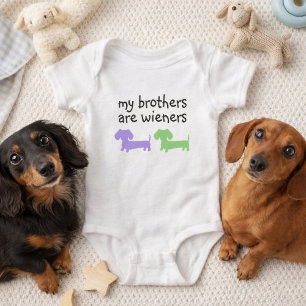 Meine Brüder sind Wiener   Doppel-Dachshund Baby Strampler