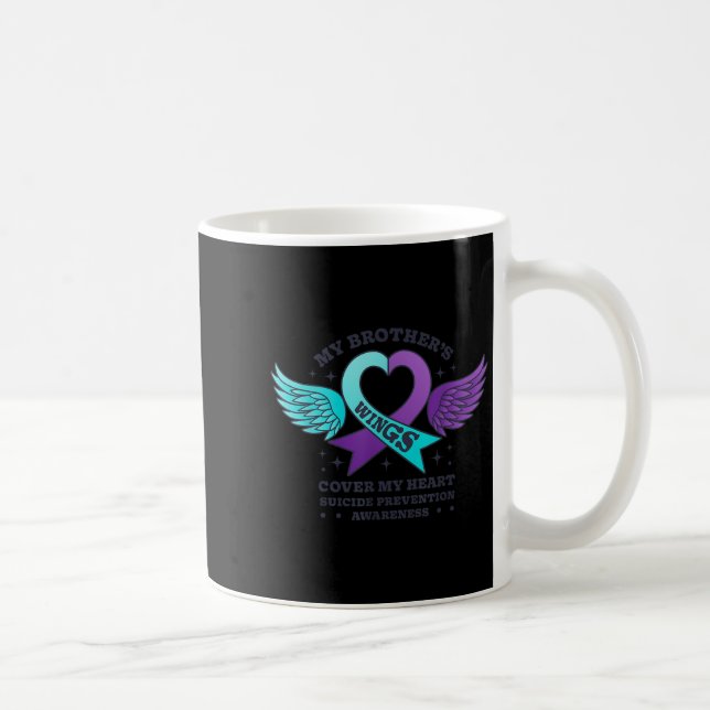 Meine Brüder Wings decken meine Herz-Suizidprävent Kaffeetasse (Rechts)